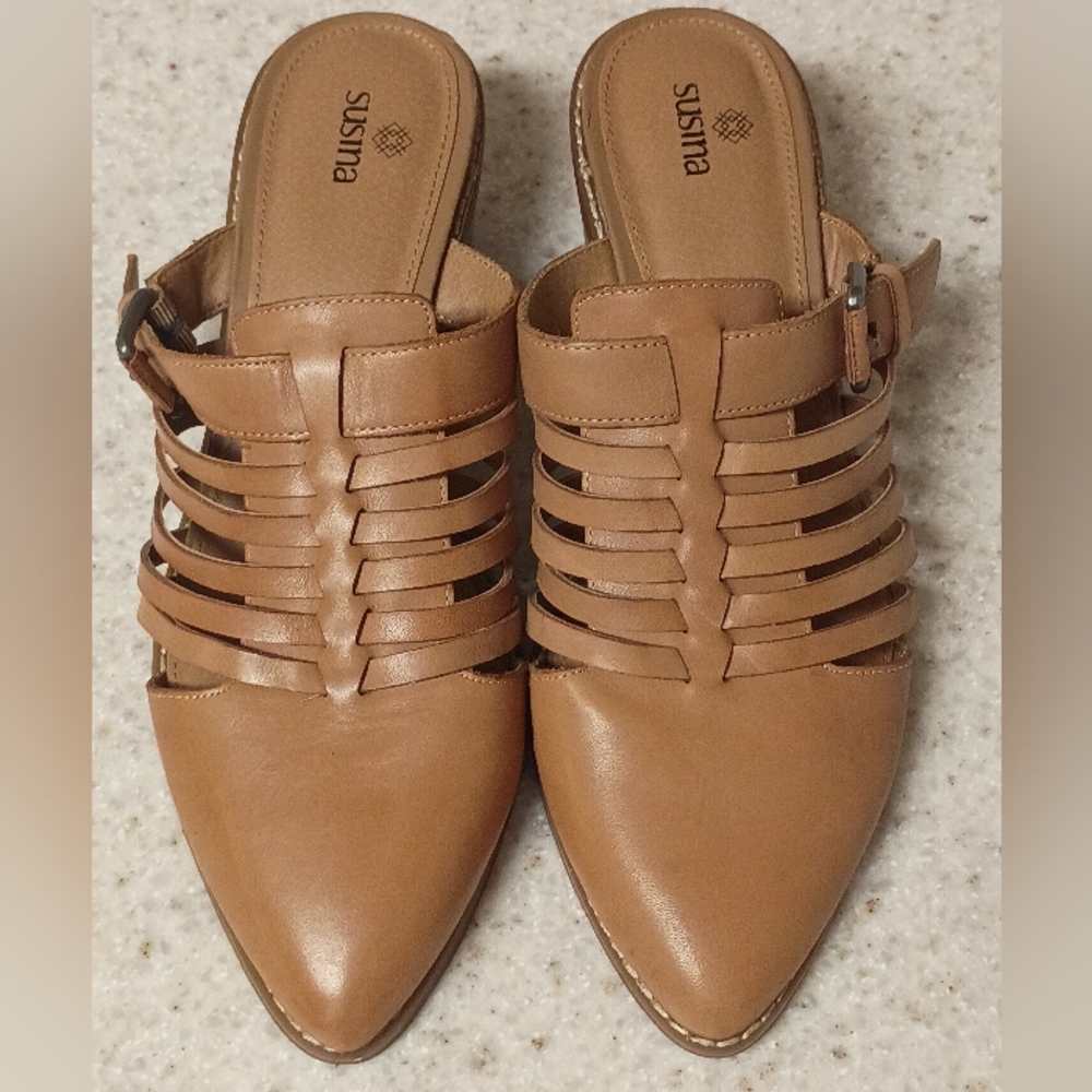 Susina Tan Women's Leather Strappy Sandals Beige Size 10M NEW No Box